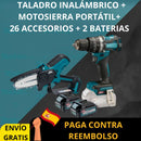 KIT ORIGINAL: TALADRO INALÁMBRICO + MOTOSIERRA PORTÁTIL + 26 ACCESORIOS + 2 BATERIAS PROMOCIÓN CIERRE DE TIENDA - Envío Gratis 24H MRW